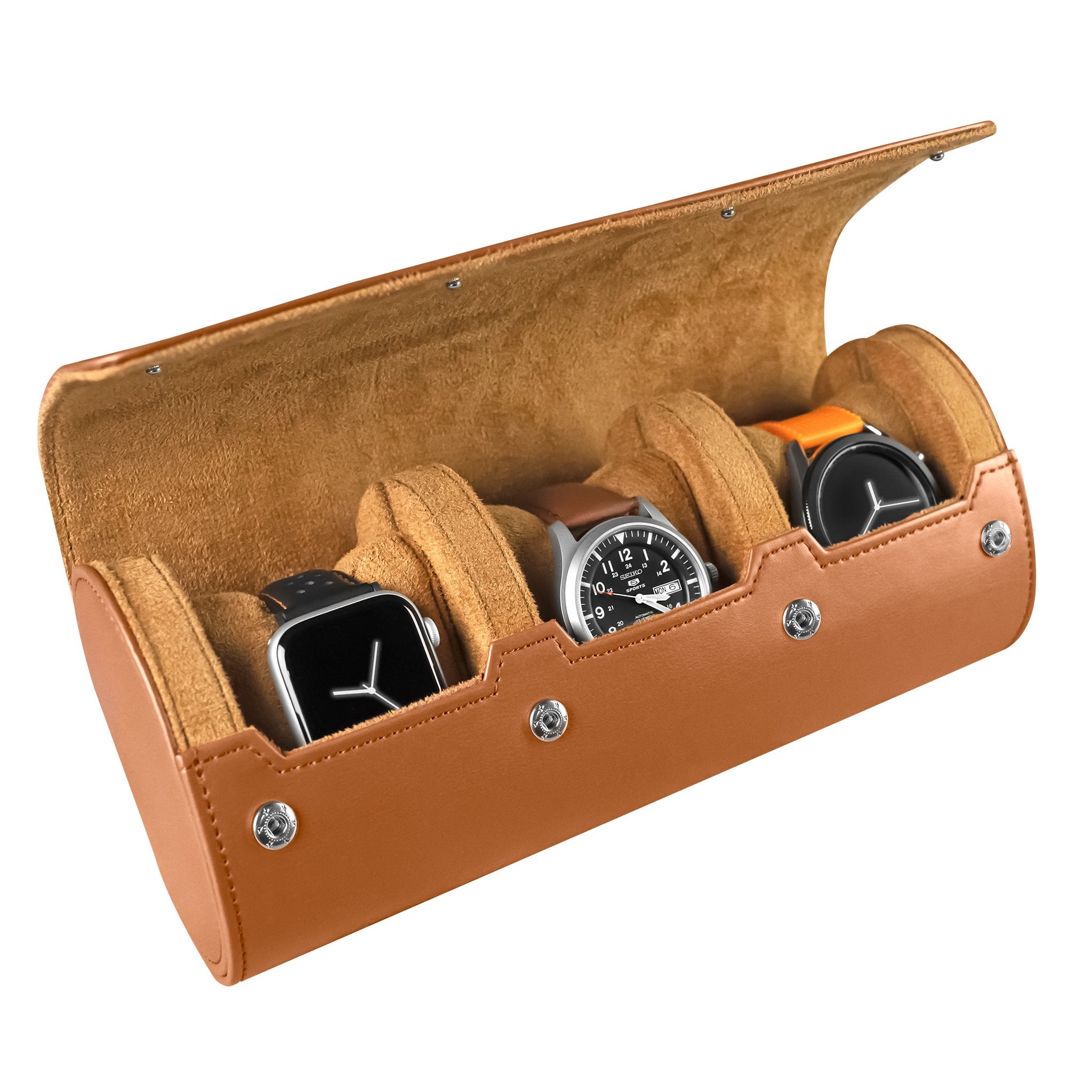 Leather Watch Roll Travel Case for 1 Watch – Barton Watch Bands