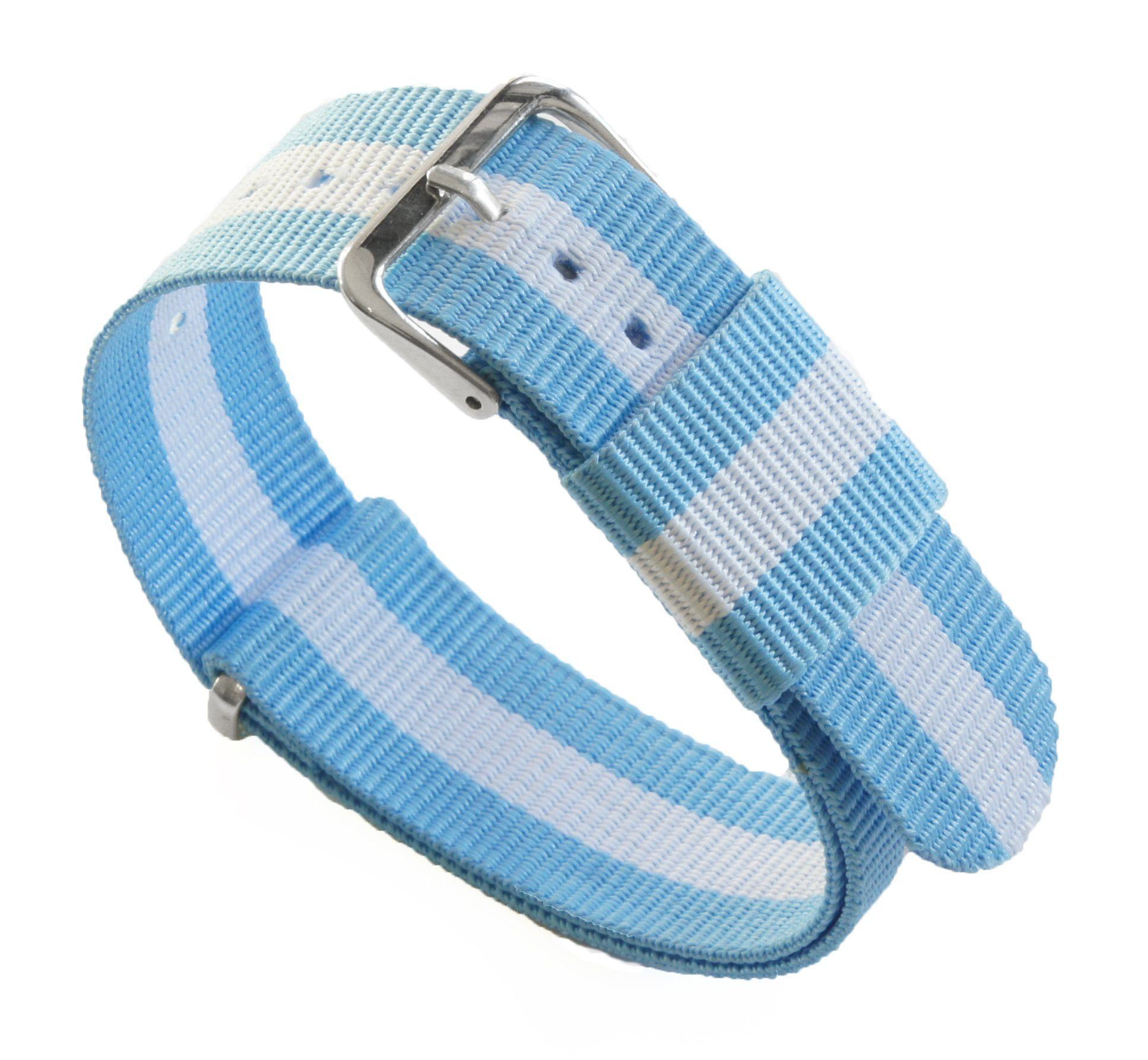 Well Aware | Navy, Sky & Ivory | Nylon NATO Style by Barton Watch Bands 22mm / Standard - 10