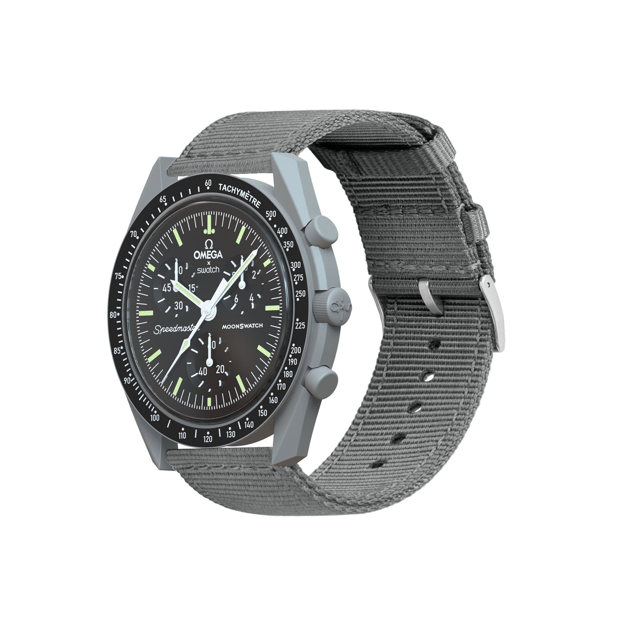 Omega MoonSwatch Two Piece NATO Style Smoke Grey