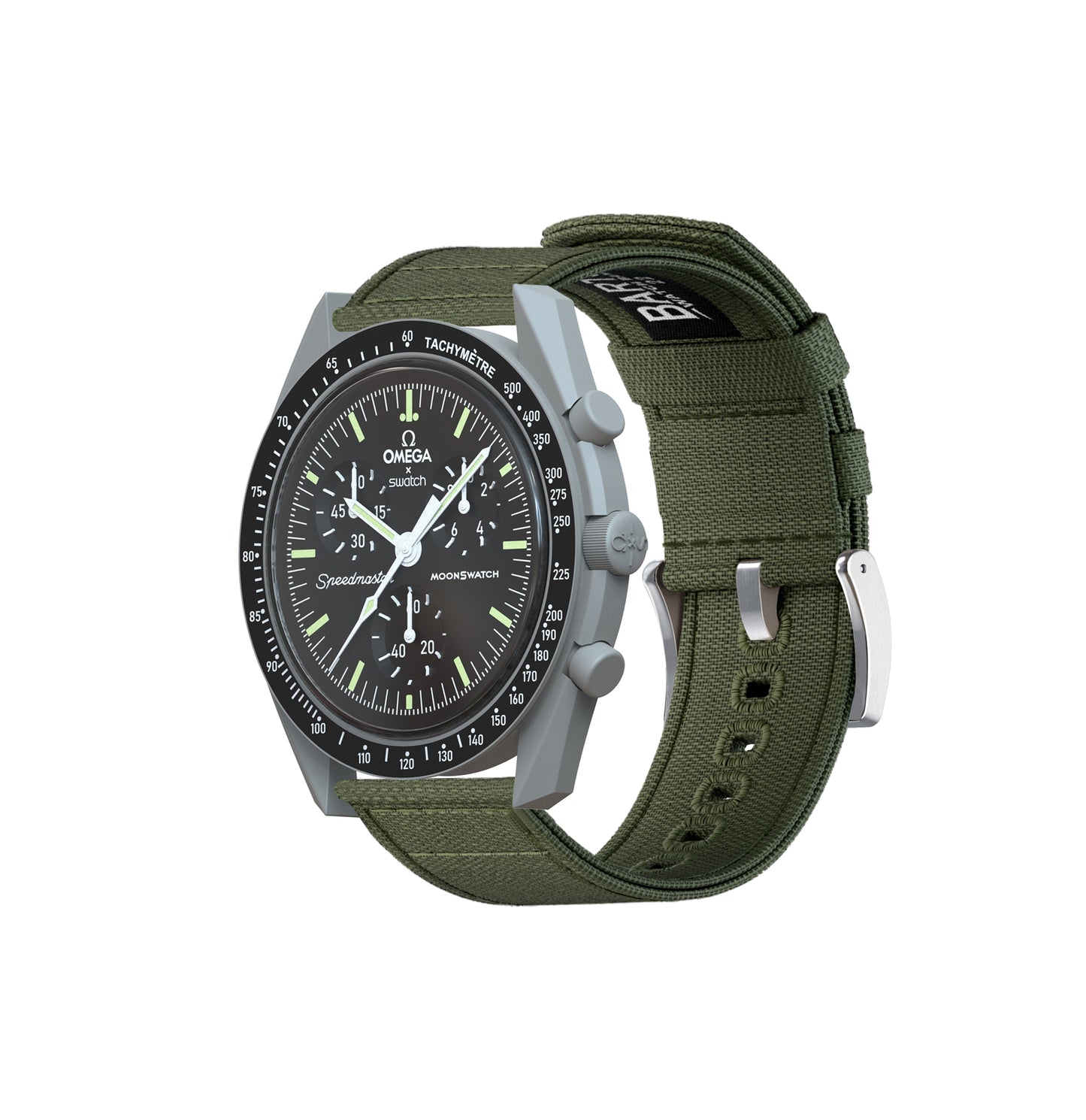 Omega Moonswatch Army Green Canvas Watch Band