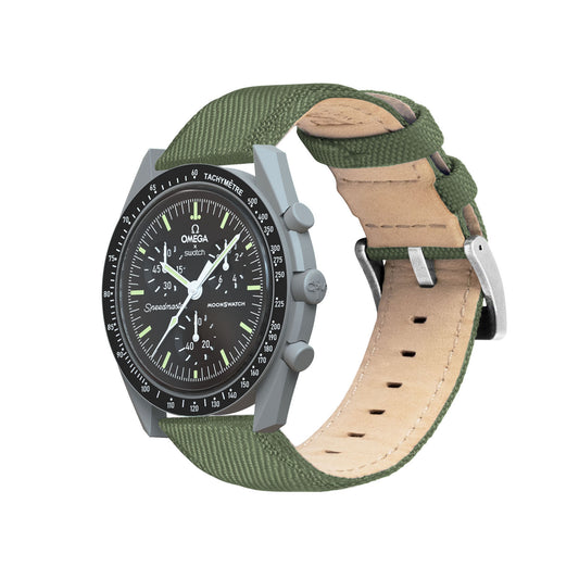 Omega Moonswatch Sailcloth Quick Release Army Green Watch Band