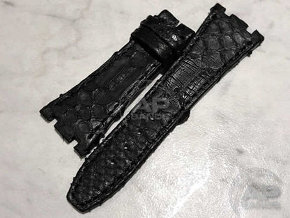 Pitone Black Python Leather Strap For Audemars Piguet Royal Oak 15300 15400