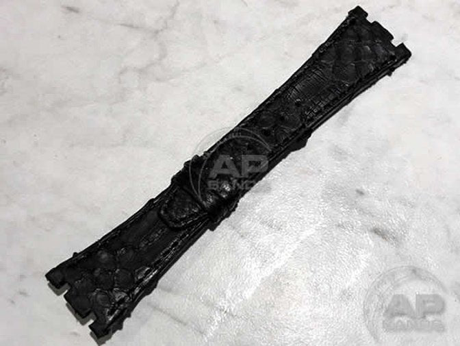 Pitone Black Python Leather Strap For Audemars Piguet Royal Oak 15300 15400