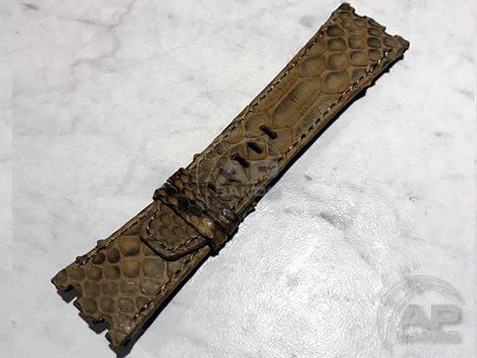 Pitone Gold Python Leather Strap For Audemars Piguet Royal Oak Offshore 44mm Chronograph 26400