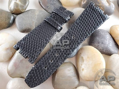 Lucertole Shiny Black Lizard Leather Strap For Audemars Piguet Royal Oak 39mm and 41mm