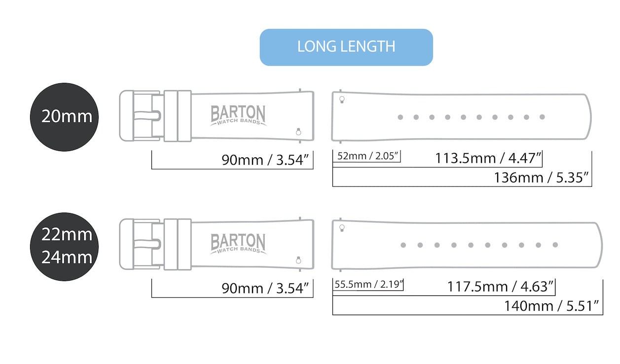 Watch band deals size guide