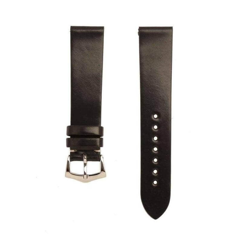 Black Cordovan Leather Watch Strap No Stitches