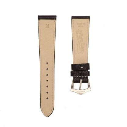 Black Hammered Calfskin Ecru Stitches Watch strap