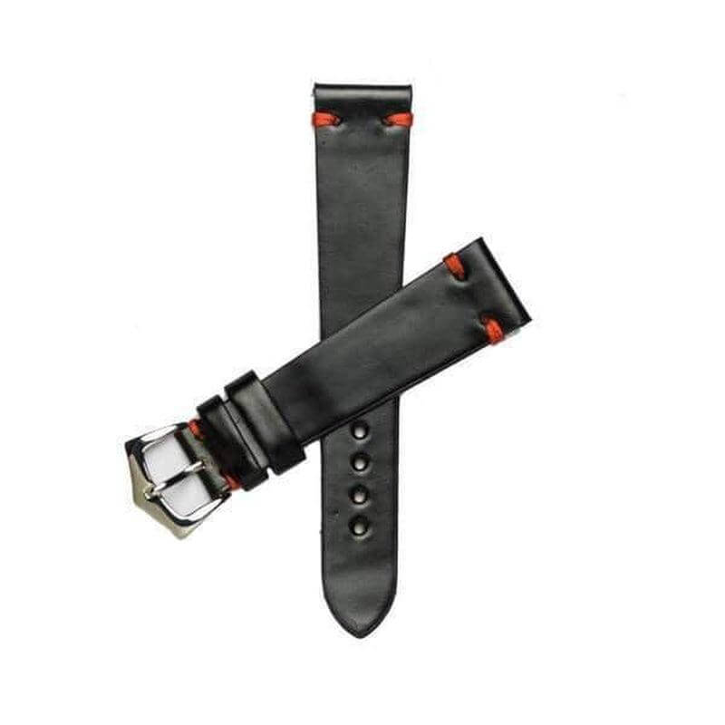 Black Red Cordovan Leather Watch Strap