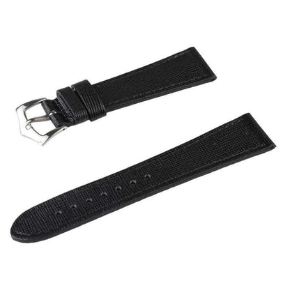 Black Saffiano  Leather Watch Strap Tone Stitches