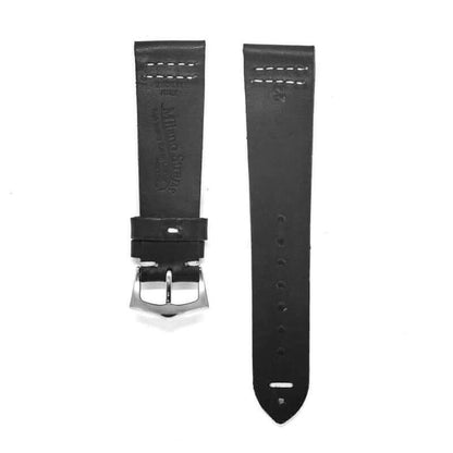 Black Vintage Leather Watch Strap -Black