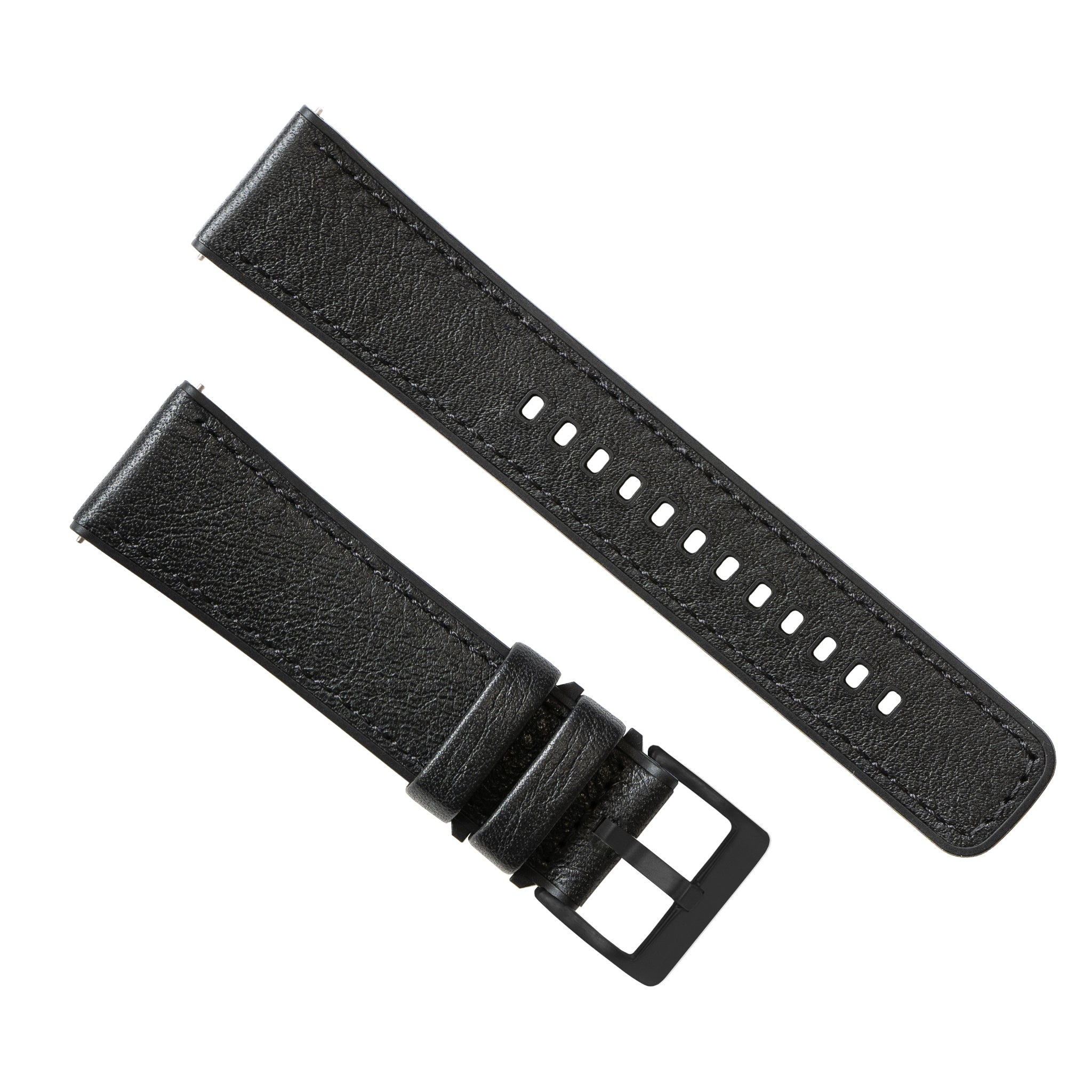 Black Pittards Water Resistant Leather Silicone Base Watch Band -