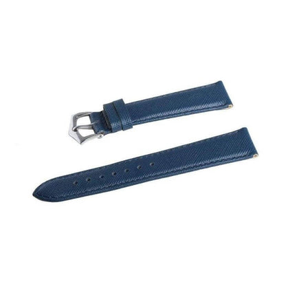 Blue Saffiano Folded Edge Blue Stitches Watch Strap