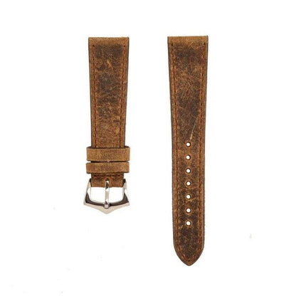 Brown Leather Vintage Brown Stitches Watch Strap