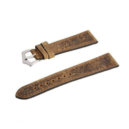 Brown Leather Vintage Brown Stitches Watch Strap