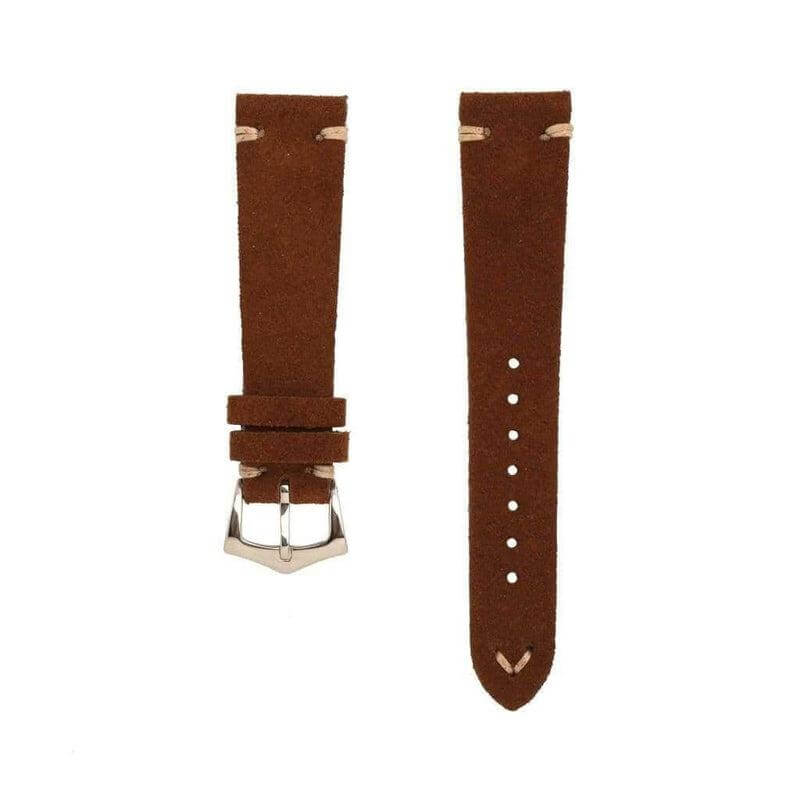 Brown Suede Vintage Leather Watch Strap