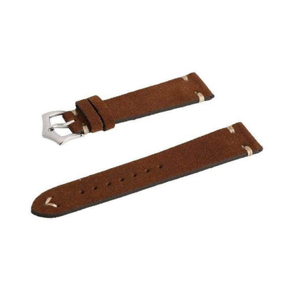 Brown Suede Vintage Leather Watch Strap