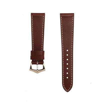 Burgundy Hammered Calfskin Ecru Stitches Watch strap