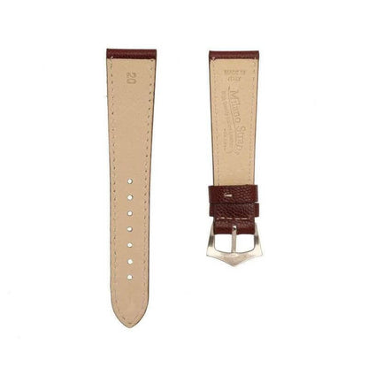 Burgundy Hammered Calfskin Ecru Stitches Watch strap