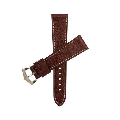 Burgundy Hammered Calfskin Ecru Stitches Watch strap