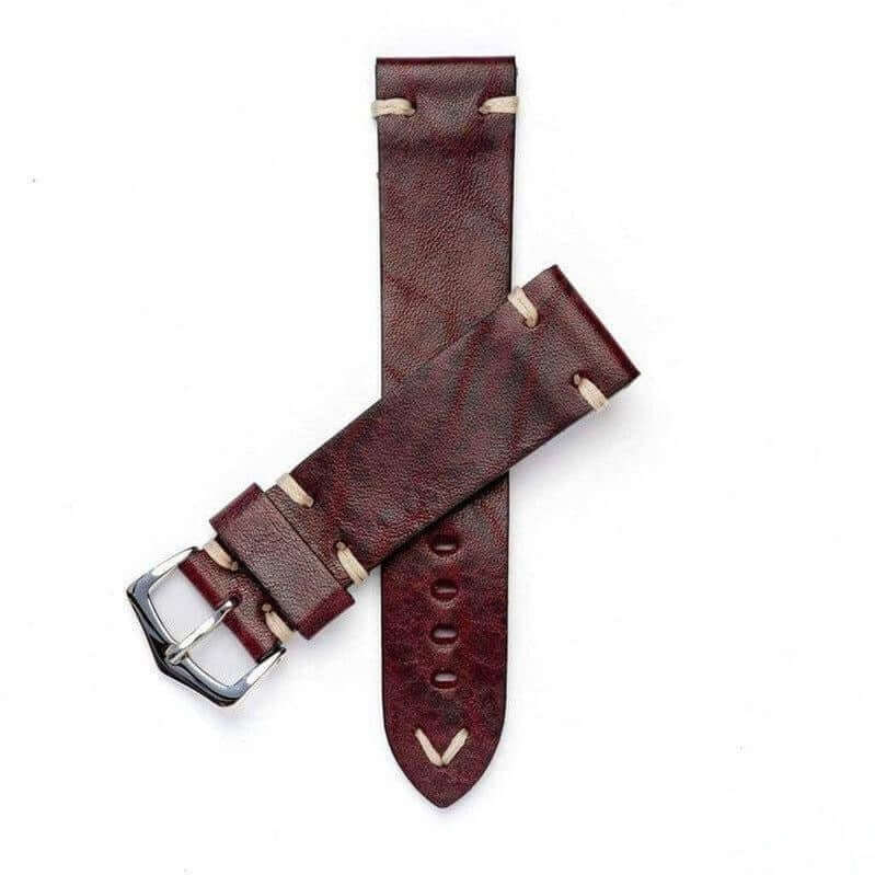 Burgundy Leather Watch Strap