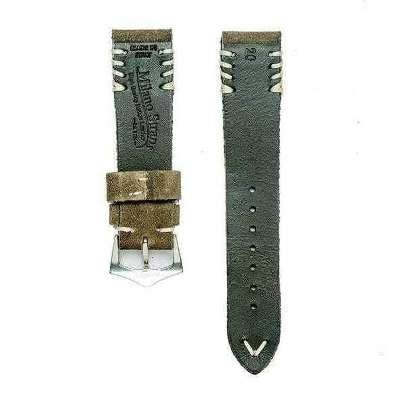 Camel Suede Watch Strap Tribal White stitches