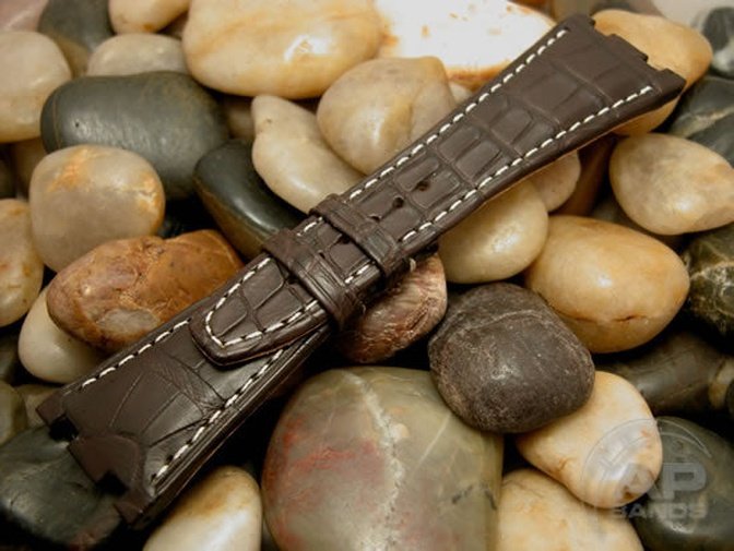 Capolavoro Dark Brown Alligator Leather Strap For Audemars Piguet Royal Oak