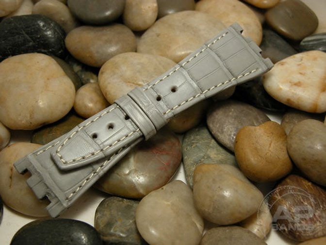 Capolavoro Light Grey Alligator Leather Strap For Audemars Piguet Royal Oak Offshore