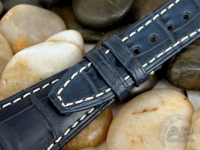 Capolavoro Navy Blue Alligator Leather Strap For Audemars Piguet Royal Oak Offshore