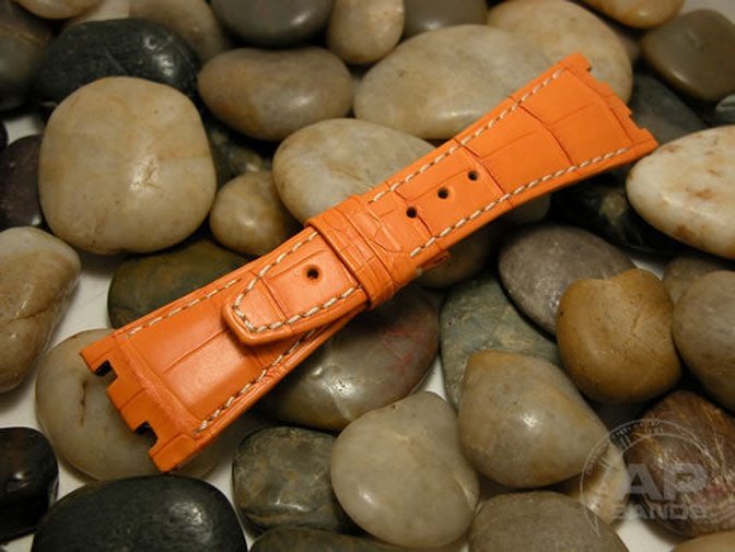 Capolavoro Orange Alligator Leather Strap For Audemars Piguet Royal Oak Offshore