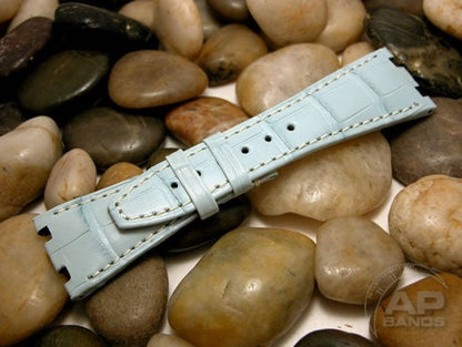 Capolavoro Powder Blue Alligator Leather Strap For Audemars Piguet Royal Oak Offshore