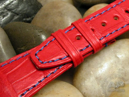 Capolavoro Fire Engine Red Alligator Leather Strap For Audemars Piguet Royal Oak