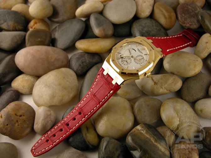 Capolavoro Fire Engine Red Alligator Leather Strap For Audemars Piguet Royal Oak