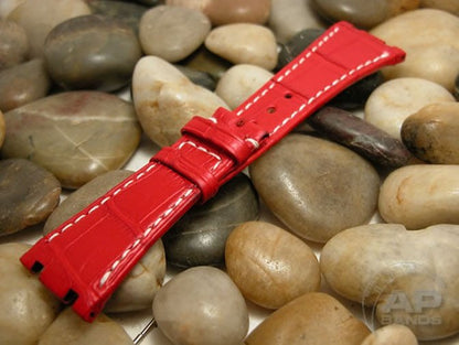 Capolavoro Fire Engine Red Alligator Leather Strap For Audemars Piguet Royal Oak