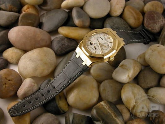 Capolavoro Smoke Grey Alligator Leather Strap For Audemars Piguet Royal Oak