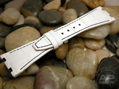 Capolavoro Winter White Alligator Leather Strap For Audemars Piguet Royal Oak Offshore