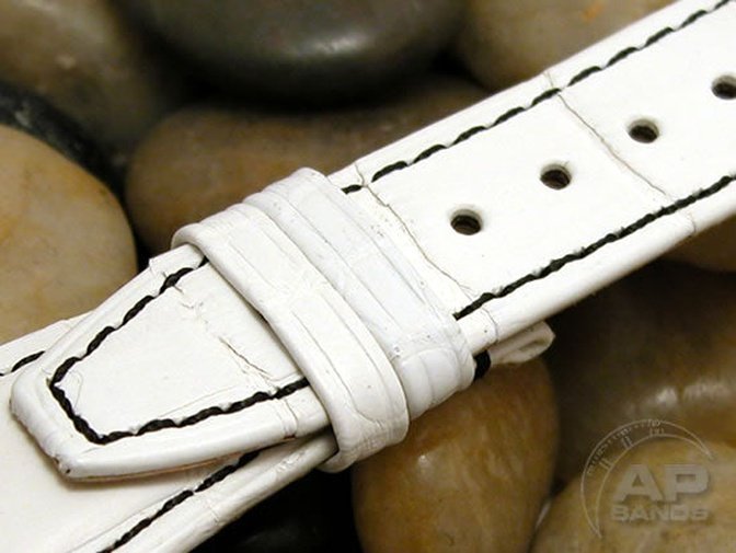 Capolavoro Winter White Alligator Leather Strap For Audemars Piguet Royal Oak Offshore