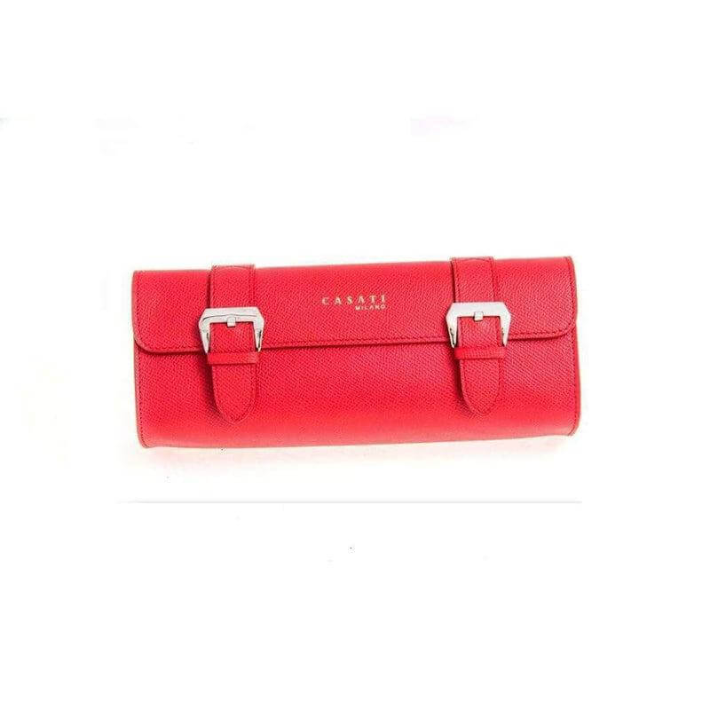 Casati Milano Travel Case Rectangular Epsom Leather Color Red