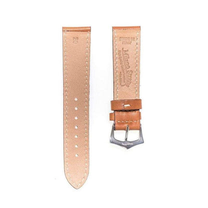 Cognac Barenia Leather Flat Watch Strap