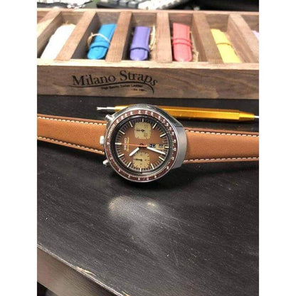 Cognac Barenia Leather Watch Strap