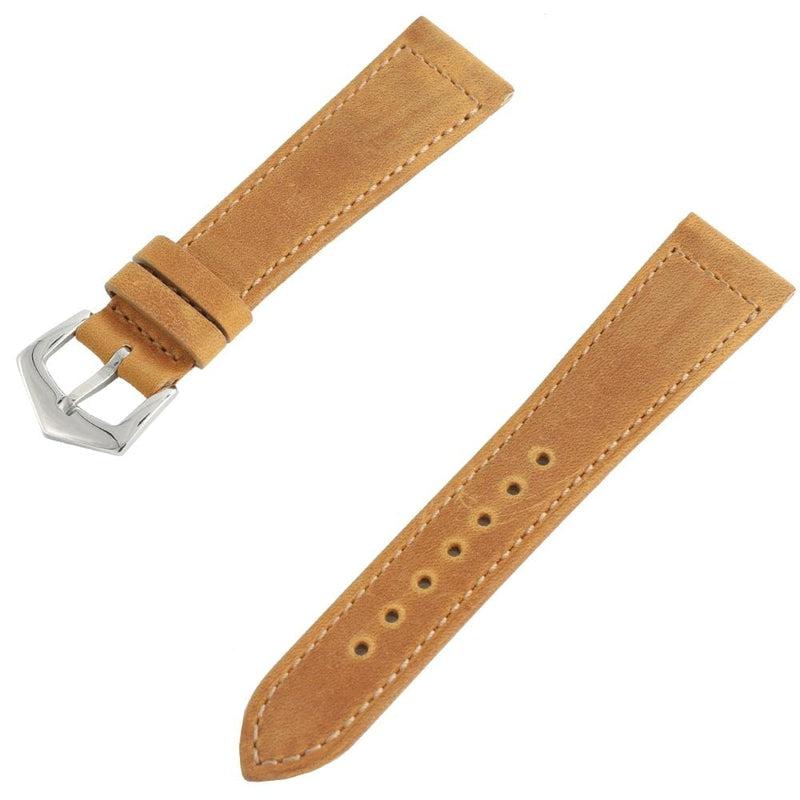 Cognac Crazy Horse Leather Watch Strap