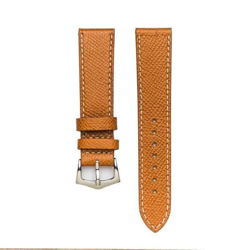 Cognac Epsom Leather Watch Strap