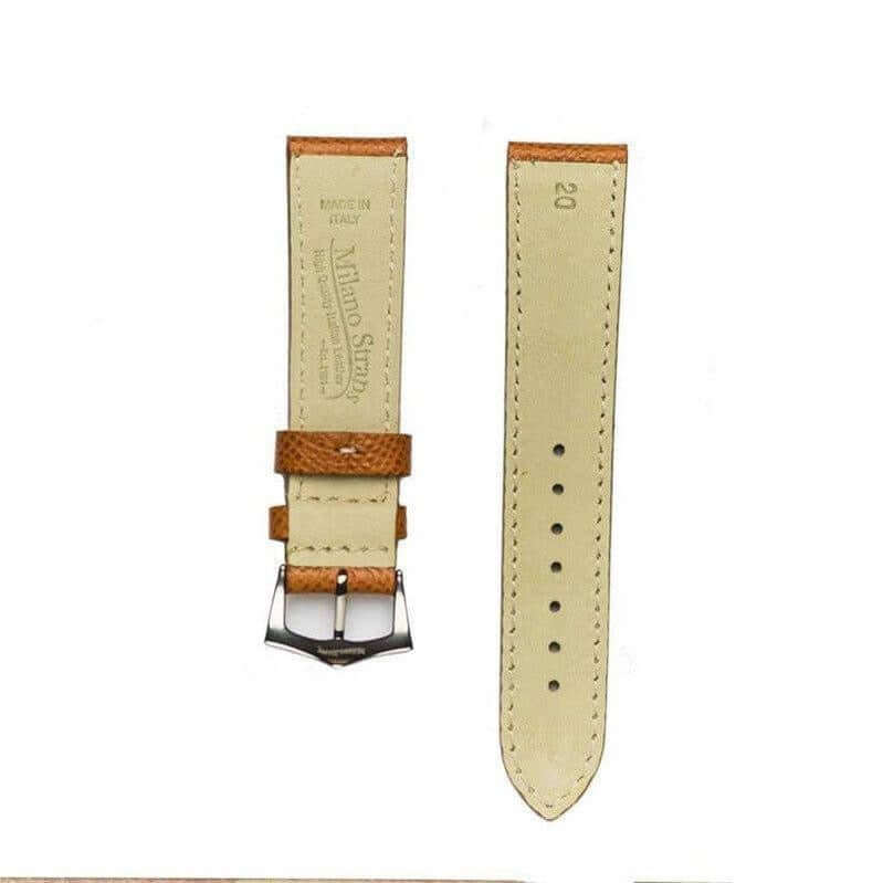 Cognac Epsom Leather Watch Strap