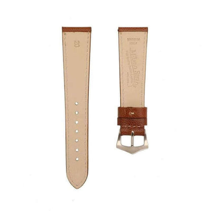 Cognac Hammered Calfskin Ecru Stitches Watch strap