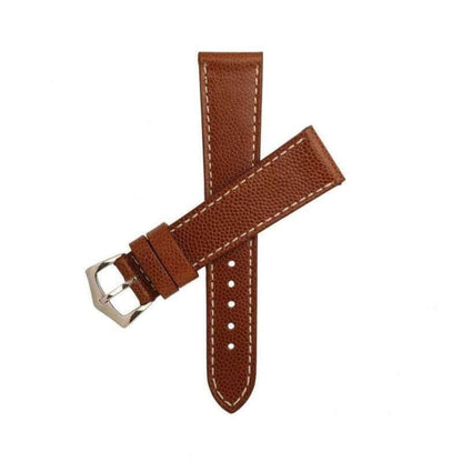 Cognac Hammered Calfskin Ecru Stitches Watch strap