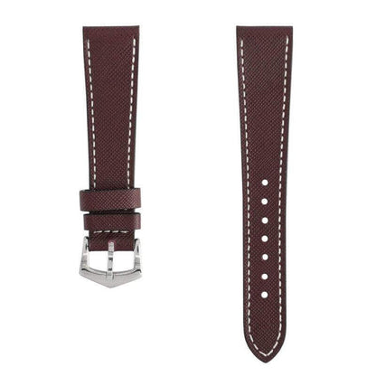 Cognac Saffiano  Leather Watch Strap