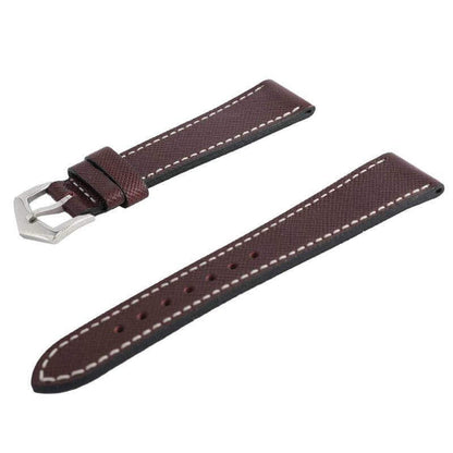 Cognac Saffiano  Leather Watch Strap