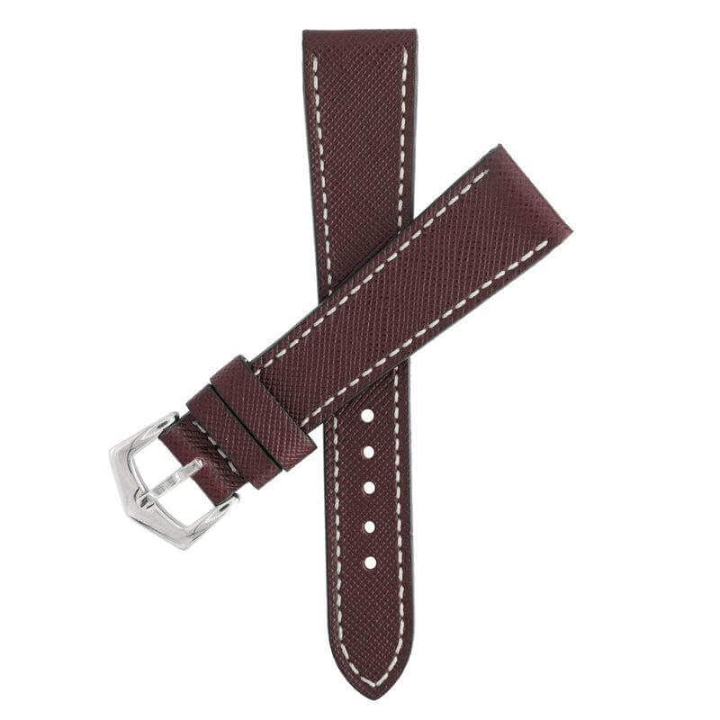 Cognac Saffiano  Leather Watch Strap