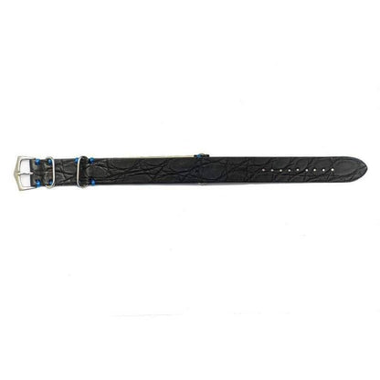 Crocodile Black and Blue Military Watch Strap