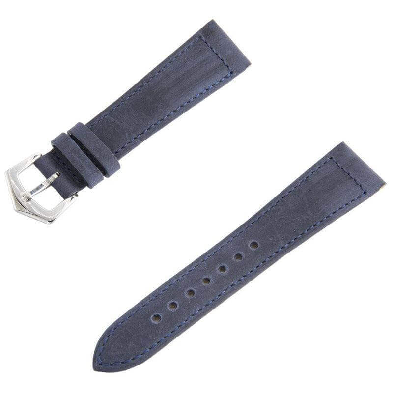 Dark Blue Crazy Horse Leather Watch Strap